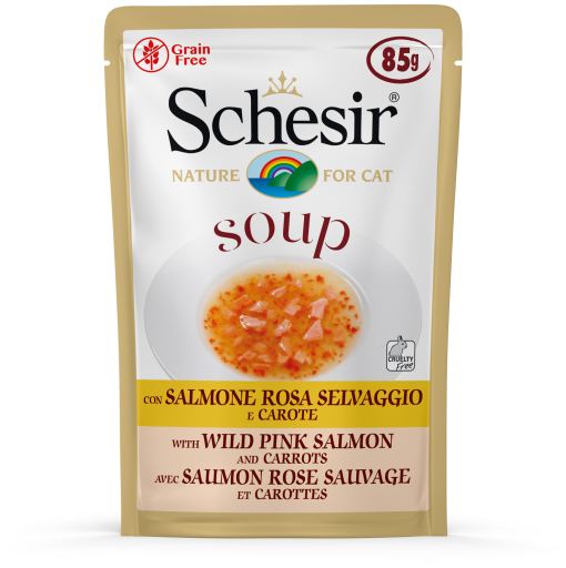 Schesir Wild Pink Salmon And Carrots Cat Soup